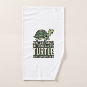 Funny Turtle Be Yourself Vintage Shirt Design_1 Hand Towel