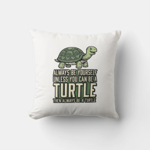 Funny Turtle Be Yourself Vintage Shirt Design_1 Throw Pillow
