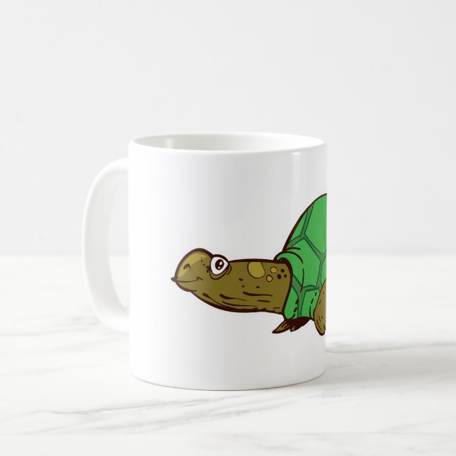 funny turtle cartoon coffee mug (Front Left)