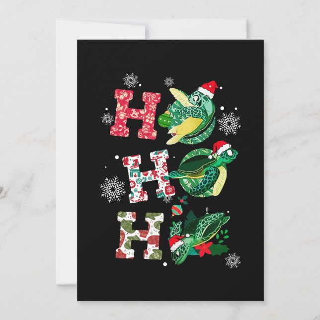 Funny Turtle Christmas Lovers Holiday Card (Front)