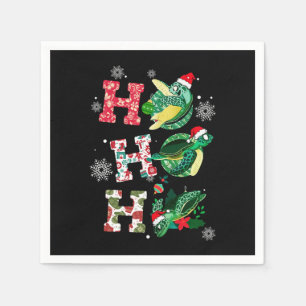 Funny Turtle Christmas Lovers Napkin