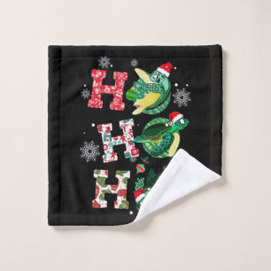 Funny Turtle Christmas Lovers Wash Cloth