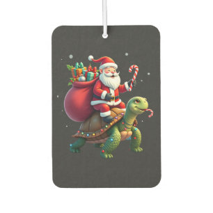 Funny Turtle Christmas Santa Riding Sea Turtle Xma Air Freshener