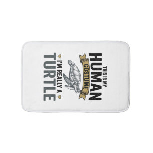 Funny Turtle Costume Vintage Engraving Design_1 Bath Mat