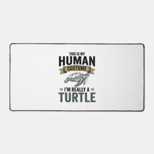 Funny Turtle Costume Vintage Engraving Design_1 Desk Mat