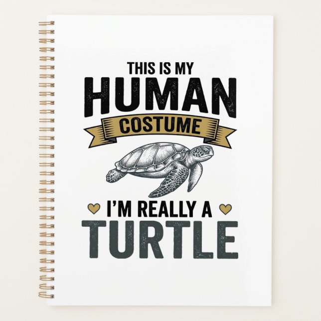 Funny Turtle Costume Vintage Engraving Design_1 Planner (Front)