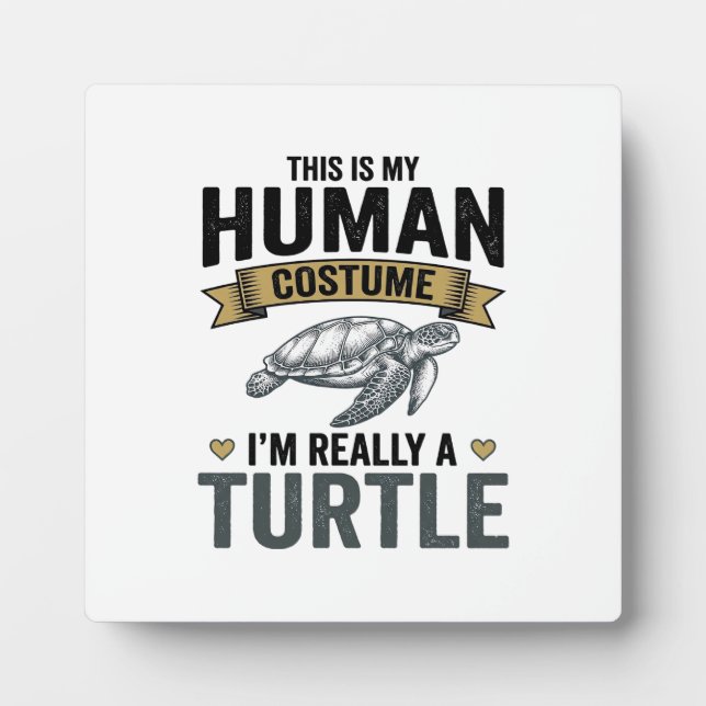 Funny Turtle Costume Vintage Engraving Design_1 Plaque (Front)
