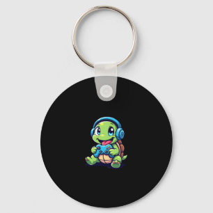Funny Turtle Gamer Gaming Turtles Video Game (1) Keychain