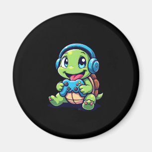 Funny Turtle Gamer Gaming Turtles Video Game (1) Magnet