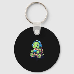 Funny Turtle Gamer Gaming Turtles Video Game (3) Keychain