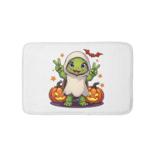 Funny Turtle Ghost Pumpkin Boo Halloween Kids Mens Bath Mat