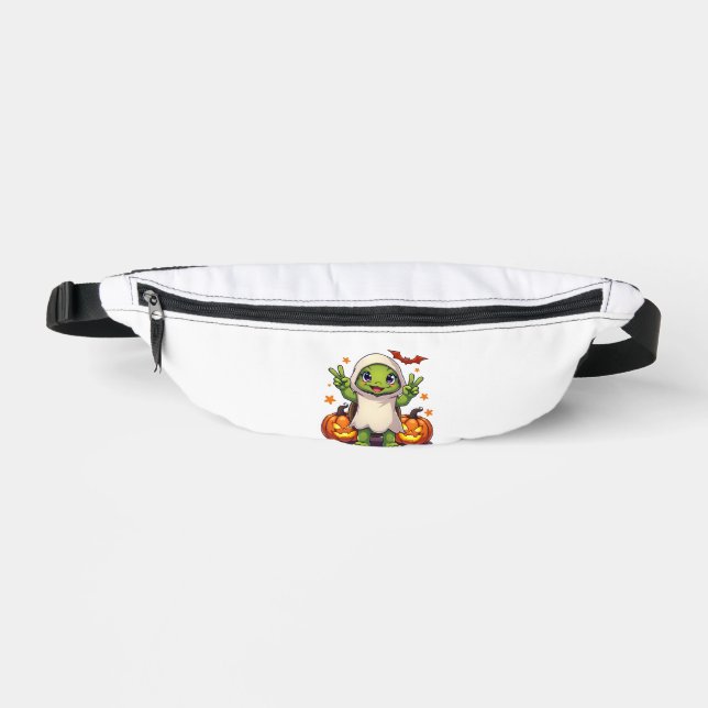 Funny Turtle Ghost Pumpkin Boo Halloween Kids Mens Fanny Pack (Front)
