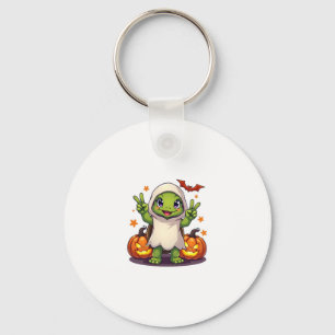 Funny Turtle Ghost Pumpkin Boo Halloween Kids Mens Keychain