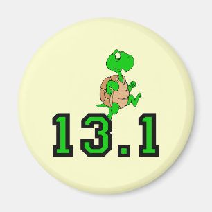 Funny turtle half marathon magnet