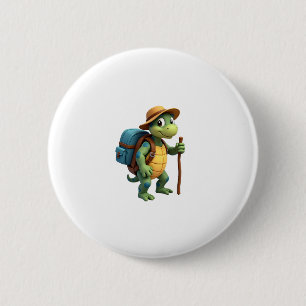 Funny Turtle Hiking Graphic Camping Lover Adventur 2 Inch Round Button