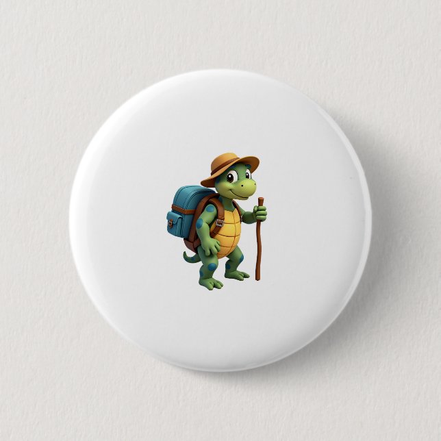 Funny Turtle Hiking Graphic Camping Lover Adventur 2 Inch Round Button (Front)