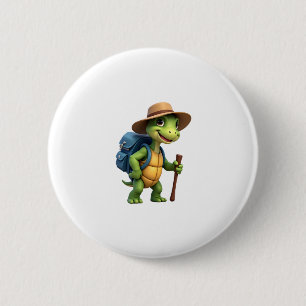 Funny Turtle Hiking Graphic Camping Lover Adventur 2 Inch Round Button