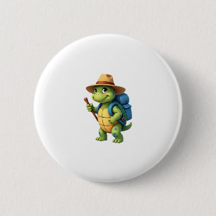 Funny Turtle Hiking Graphic Camping Lover Adventur 2 Inch Round Button