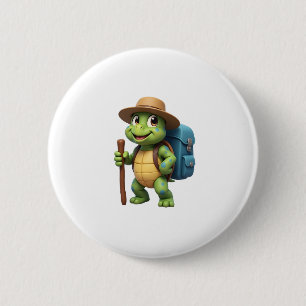 Funny Turtle Hiking Graphic Camping Lover Adventur 2 Inch Round Button