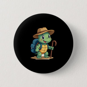 Funny Turtle Hiking Graphic Camping Lover Adventur 2 Inch Round Button