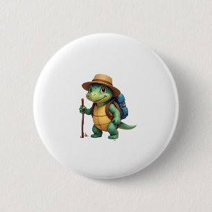 Funny Turtle Hiking Graphic Camping Lover Adventur 2 Inch Round Button