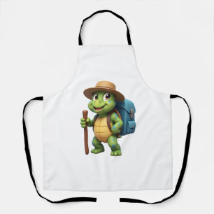 Funny Turtle Hiking Graphic Camping Lover Adventur Apron