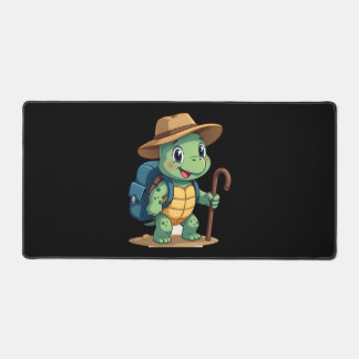 Funny Turtle Hiking Graphic Camping Lover Adventur Desk Mat