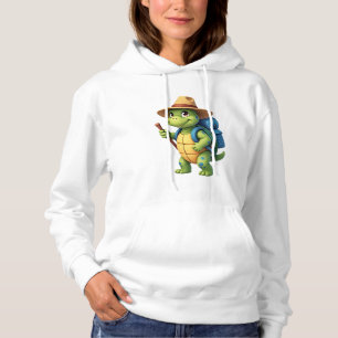 Funny Turtle Hiking Graphic Camping Lover Adventur Hoodie