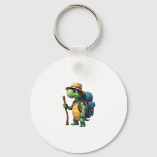 Funny Turtle Hiking Graphic Camping Lover Adventur Keychain