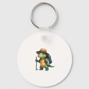 Funny Turtle Hiking Graphic Camping Lover Adventur Keychain