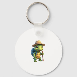 Funny Turtle Hiking Graphic Camping Lover Adventur Keychain