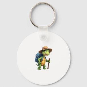Funny Turtle Hiking Graphic Camping Lover Adventur Keychain