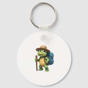 Funny Turtle Hiking Graphic Camping Lover Adventur Keychain