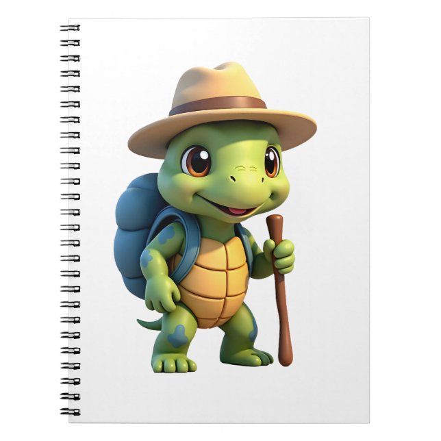 Funny Turtle Hiking Graphic Camping Lover Adventur Notebook (Front)