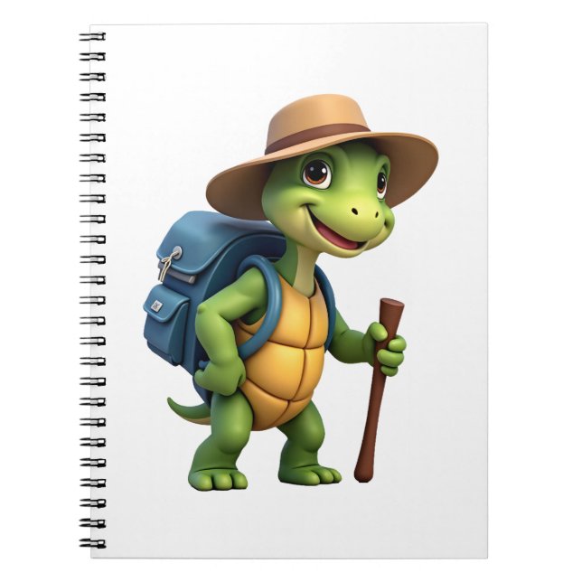 Funny Turtle Hiking Graphic Camping Lover Adventur Notebook (Front)