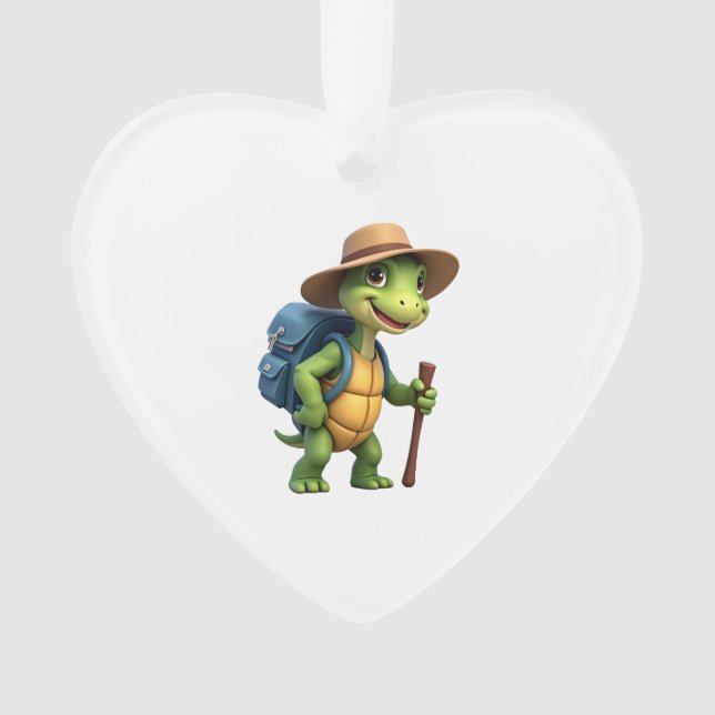 Funny Turtle Hiking Graphic Camping Lover Adventur Ornament (Front)