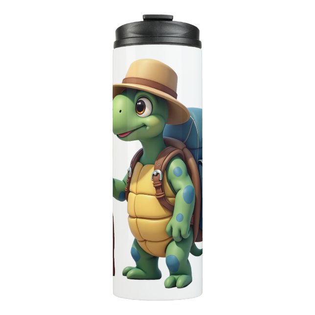 Funny Turtle Hiking Graphic Camping Lover Adventur Thermal Tumbler (Front)