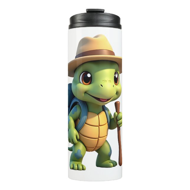 Funny Turtle Hiking Graphic Camping Lover Adventur Thermal Tumbler (Front)