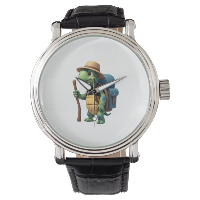 Funny Turtle Hiking Graphic Camping Lover Adventur Watch (Front)