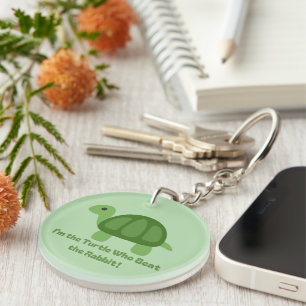 Funny Turtle I’m the Turtle Who Beat the Rabbit Keychain