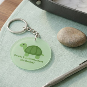 Funny Turtle I’m the Turtle Who Beat the Rabbit Keychain