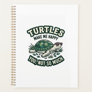 Funny Turtle Make Me Happy Vintage Planner