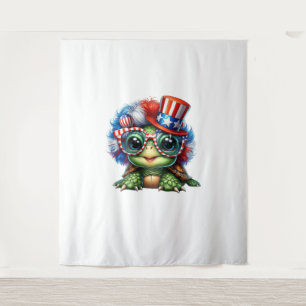 Funny Turtle Patriotic USA Flag Sunglass Tapestry