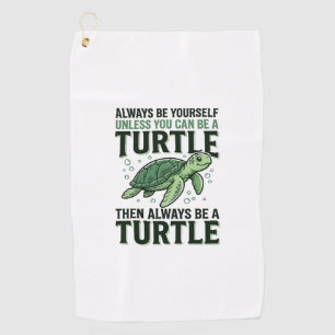 Funny Turtle Quote Vintage Engraving Design_1 Golf Towel