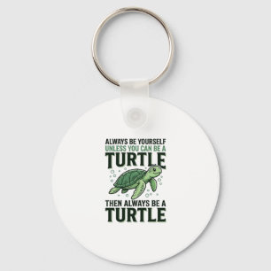 Funny Turtle Quote Vintage Engraving Design_1 Keychain