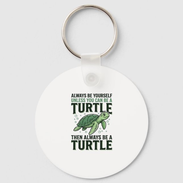 Funny Turtle Quote Vintage Engraving Design_1 Keychain (Front)