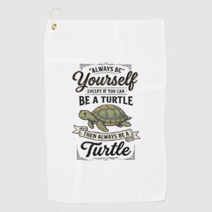 Funny Turtle Quote Vintage Engraving Design (2)_1 Golf Towel