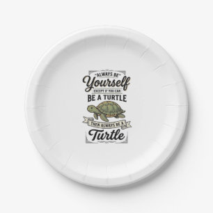 Funny Turtle Quote Vintage Engraving Design (2)_1 Paper Plate