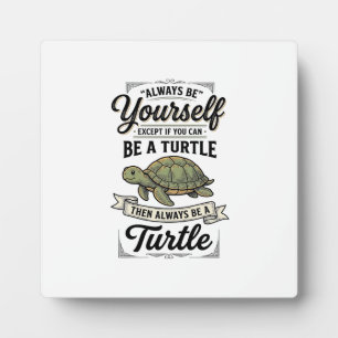 Funny Turtle Quote Vintage Engraving Design (2)_1 Plaque