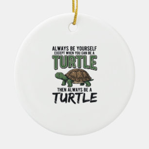 Funny Turtle Quote Vintage Vector Design_1 Ceramic Ornament